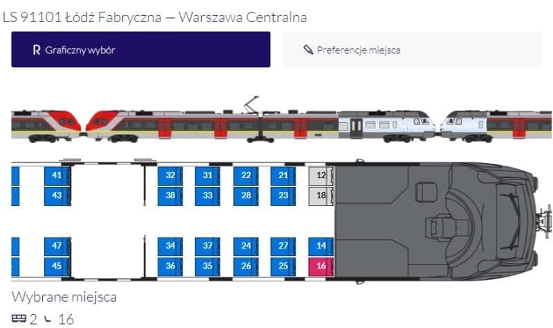 Możliwość wyboru miejsca w pociągach ŁKA Sprinter!